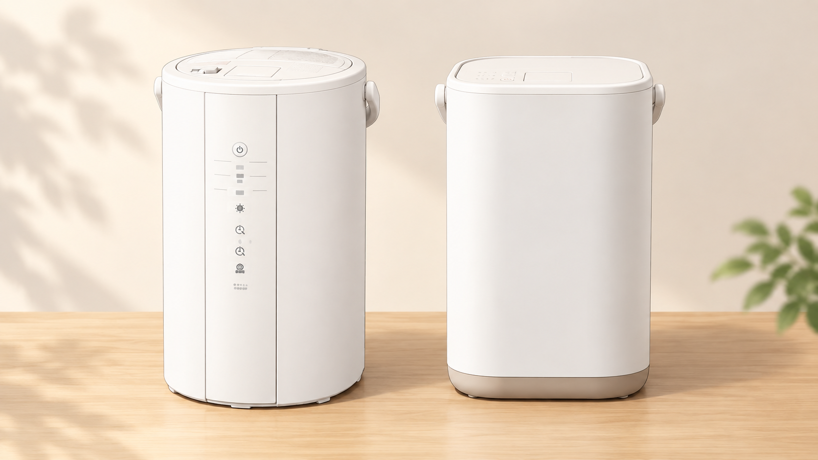 象印EE-DG50とEE-FA50の外観や操作パネルの違いを示した比較イラスト